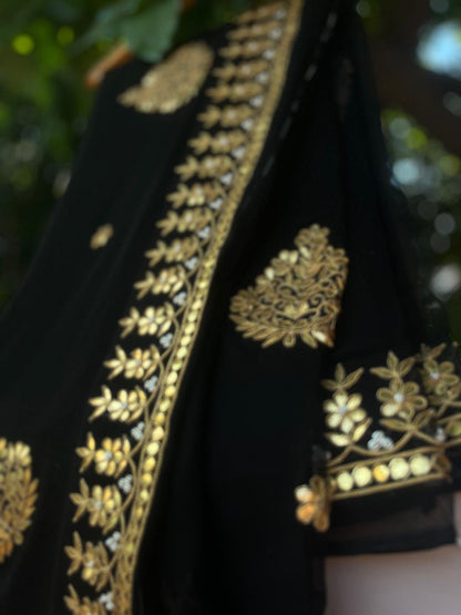 Black Gottapati Border Saree