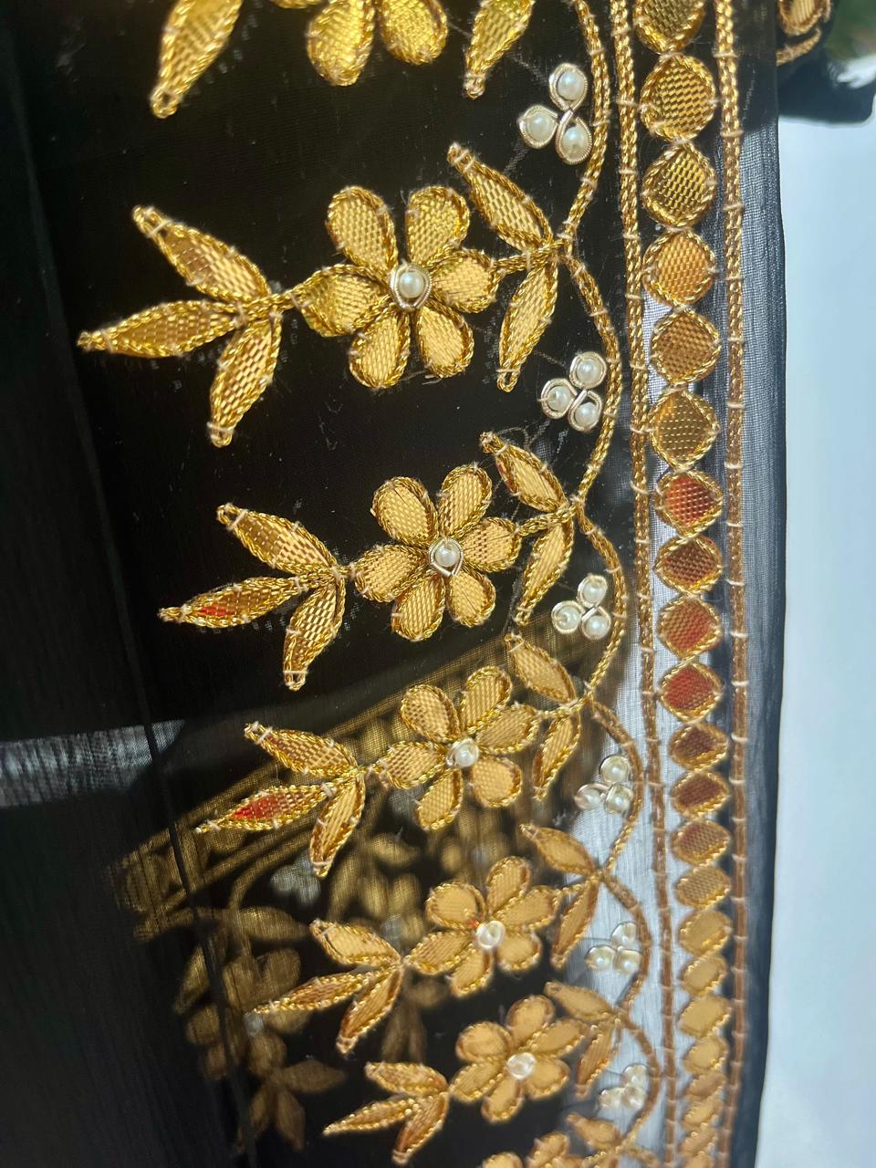Black Gottapati Border Saree