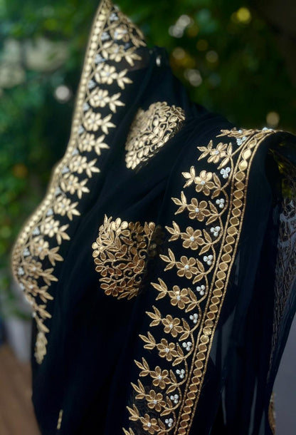 Black Gottapati Border Saree