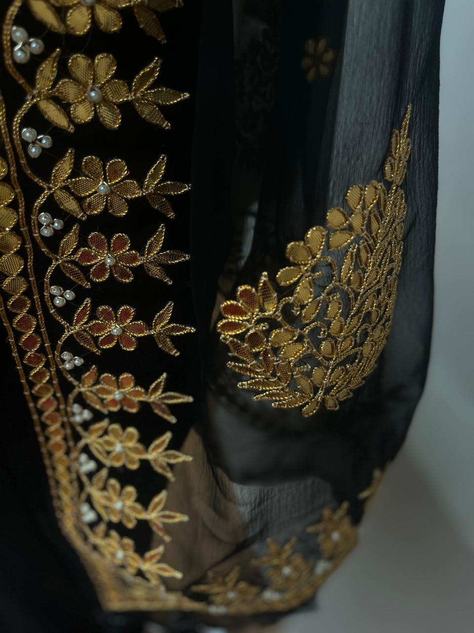 Black Gottapati Border Saree