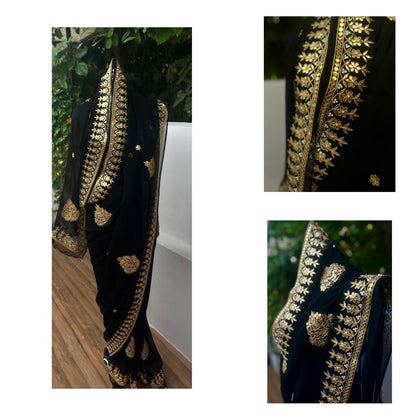 Black Gottapati Border Saree