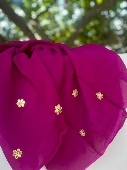 Wine Gottapati Border Saree