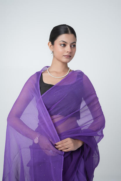 Ombre Purple Shaded Mukaish