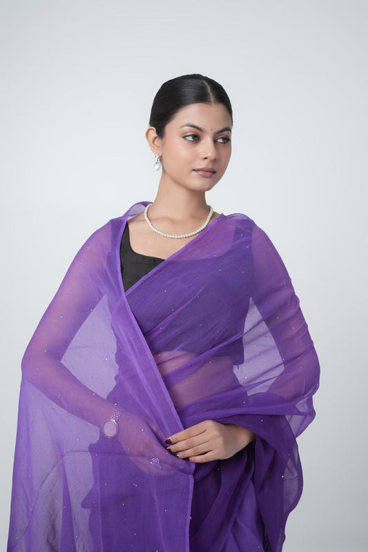 Ombre Purple Shaded Mukaish