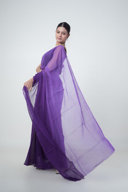 Ombre Purple Shaded Mukaish