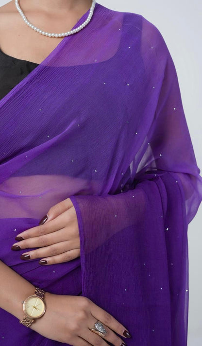 Ombre Purple Shaded Mukaish