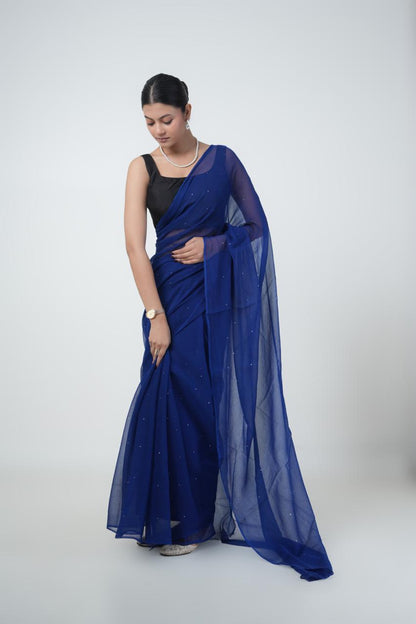 Blue Mukaish Saree