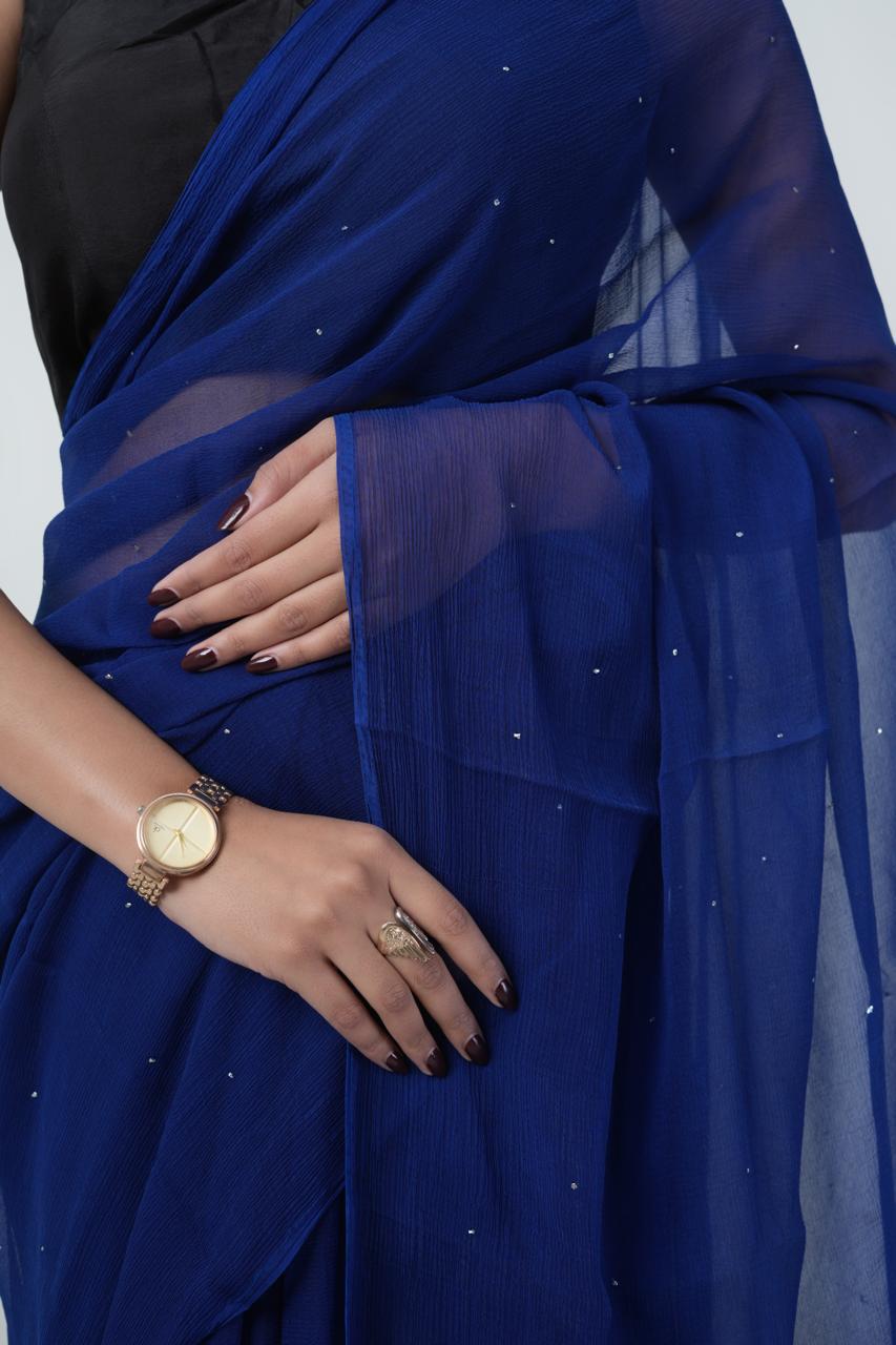 Blue Mukaish Saree