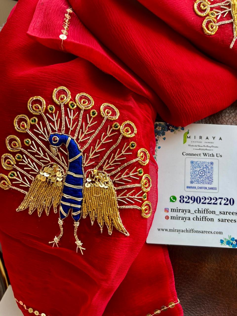 Peacock Zardoji Buta saree