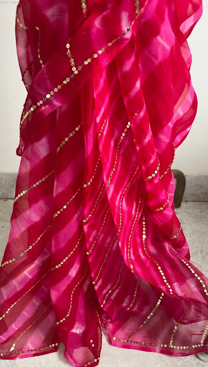 Pink Taari sequins Leheriya