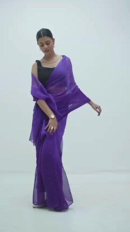 Ombre Purple Shaded Mukaish