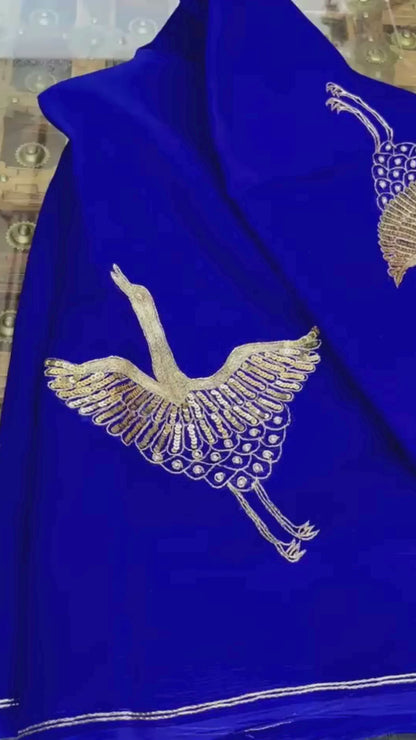 Blue Bird Buta Saree