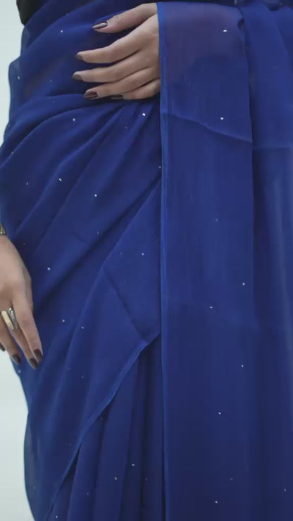 Blue Mukaish Saree