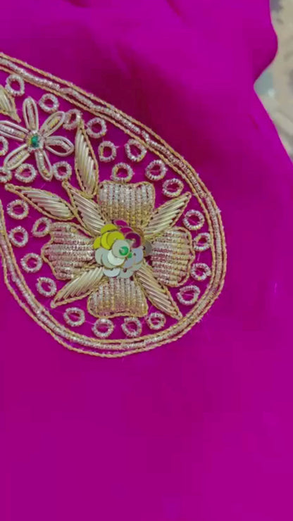 Pink Zardoji Buta Saree