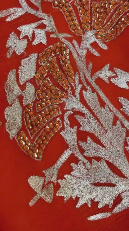 Orange Buta Zari Saree